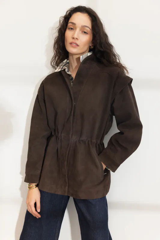 Winnie Leather Jacket Dark Brown 