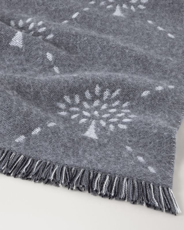Mulberry Diamond Tree Jacquard Scarf Foggy Grey 