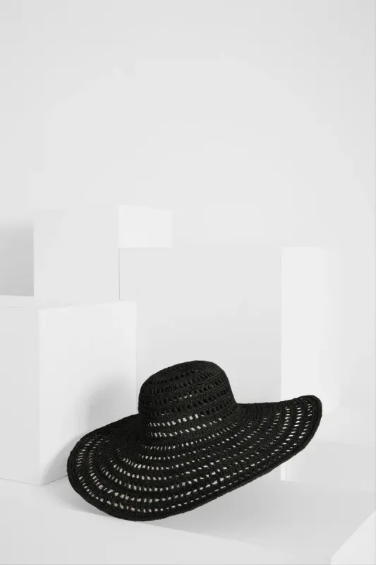 MIARO Hat Black Raffia 