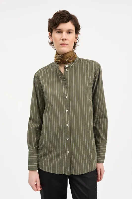 Scot Shirt Green White Stripe