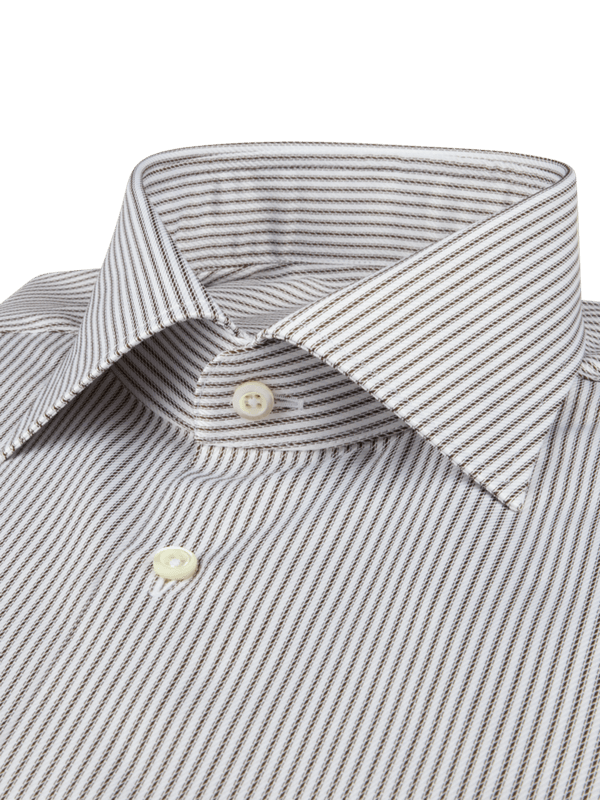 Light Brown Stripe Twill Shirt Regular 