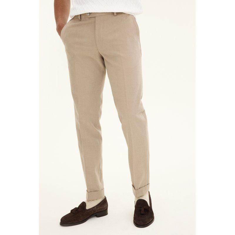 DENZ Turn Up Trousers Dusty Beige