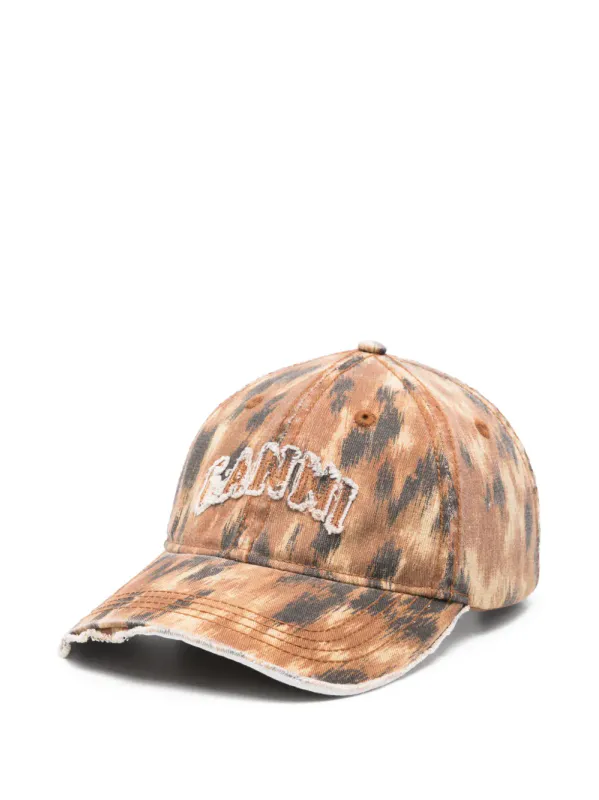 Washed Cotton Print Canvas Cap Argan Oil