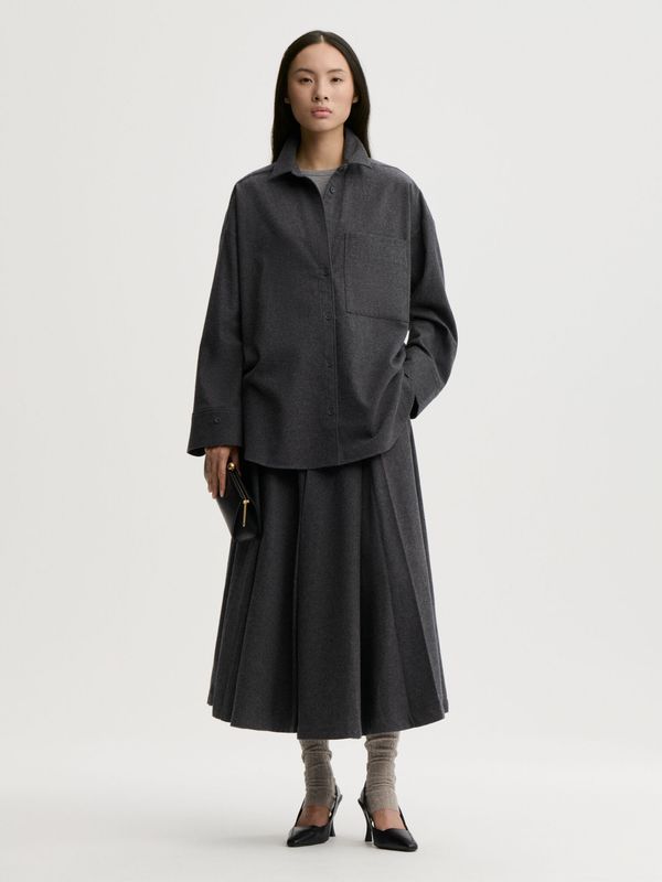 EDEN Organic Cotton Maxi Skirt Dark Grey Melange