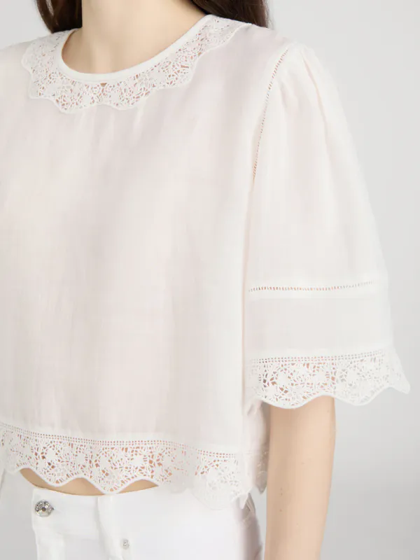 The Embroidered Top White
