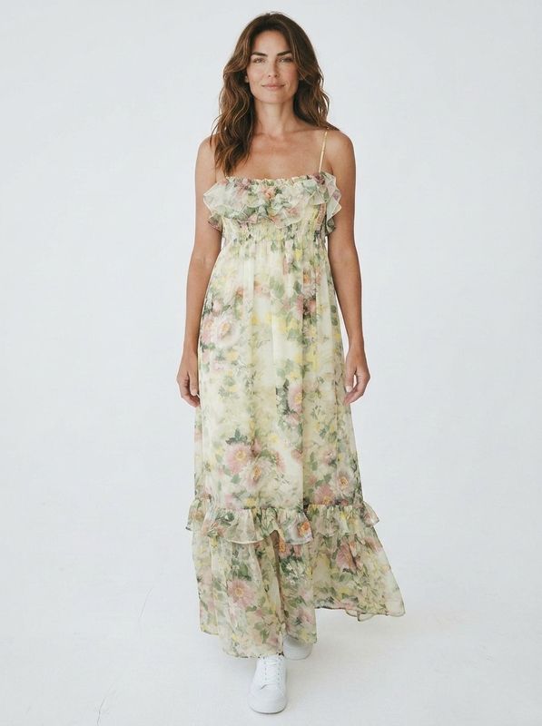 ORGANZA Strap Dress Watercolour Dreams