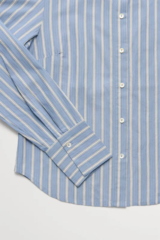 Fauna Shirt Blue Black White Stripe