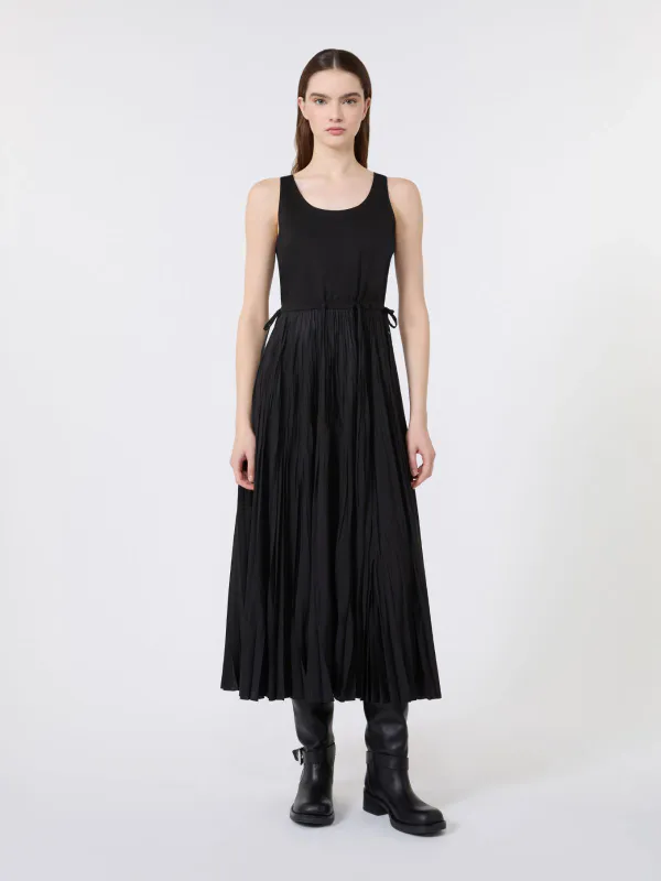 Classi Plisse jersey Dress Black 
