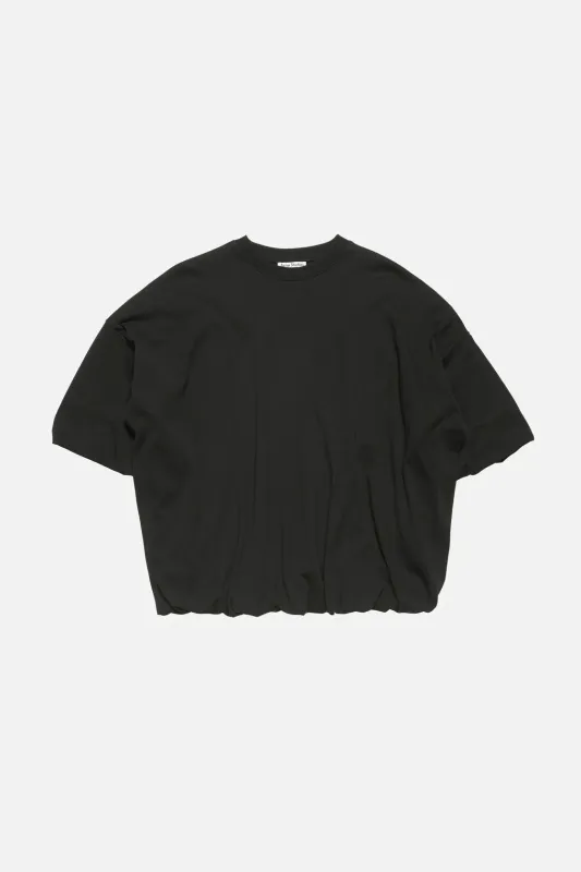 Gathered Logo T-shirt Black 