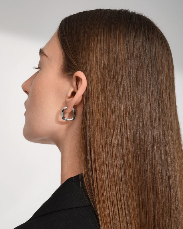 FRAME Hoops Medium Silver