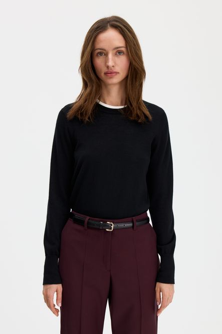 Hovedbilde Merino R-neck Sweater Black 