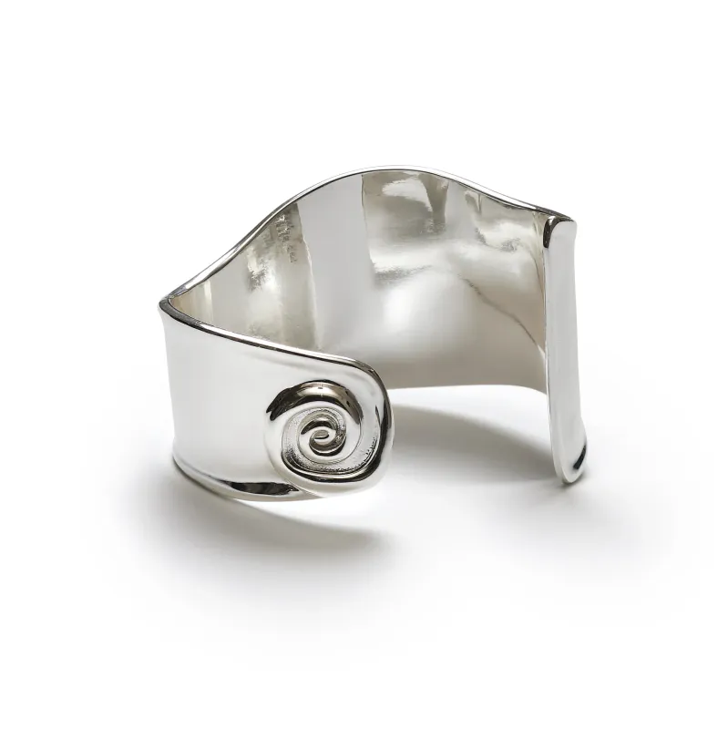 SWIRLY SQUARE Bangle Silver