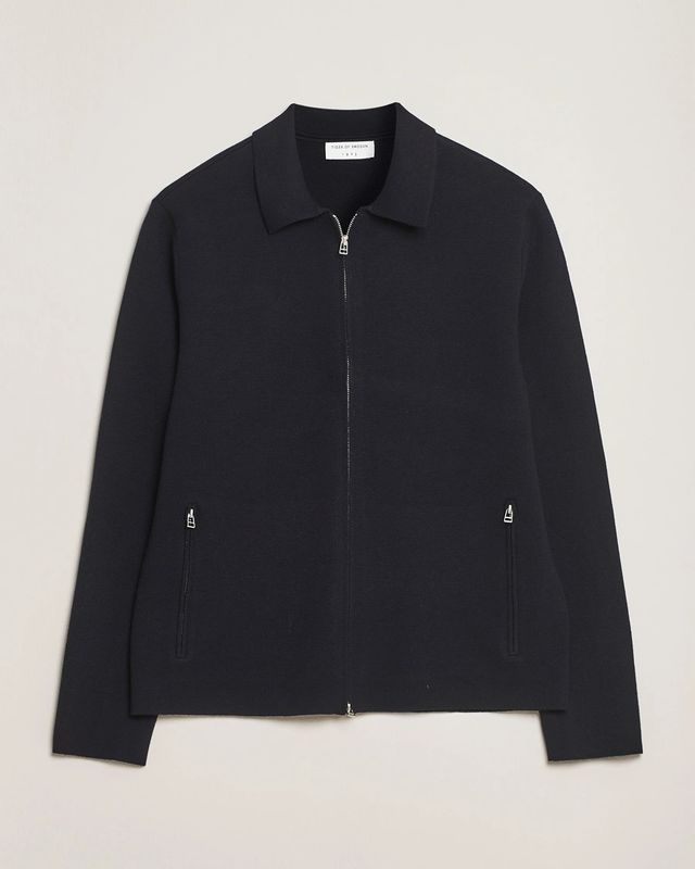 Celyn Cotton/Wool Full Zip Navy