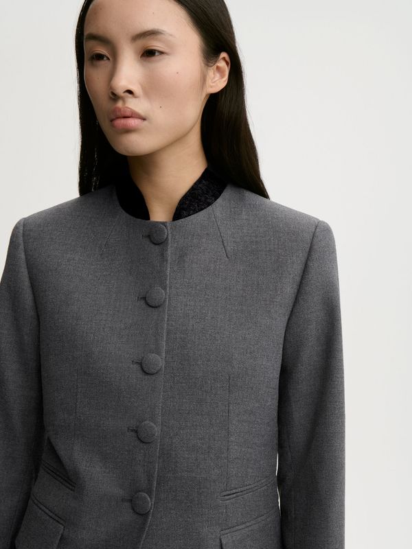 CLAYE Single Breasted Blazer Dark Grey Melange
