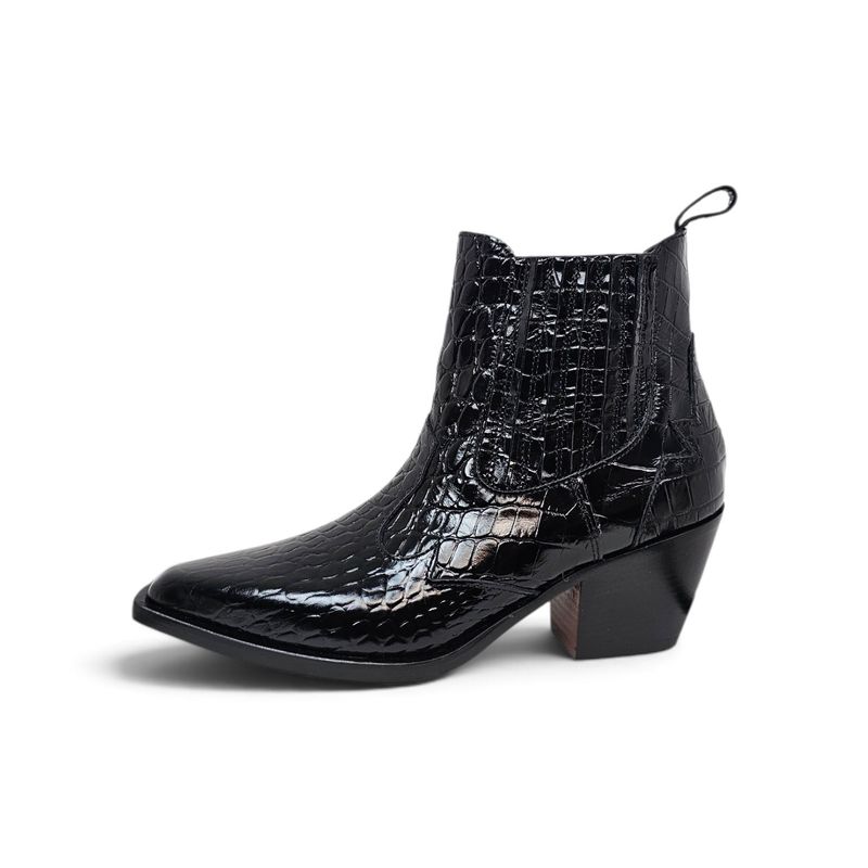 Croco Ankel Boots Nero 
