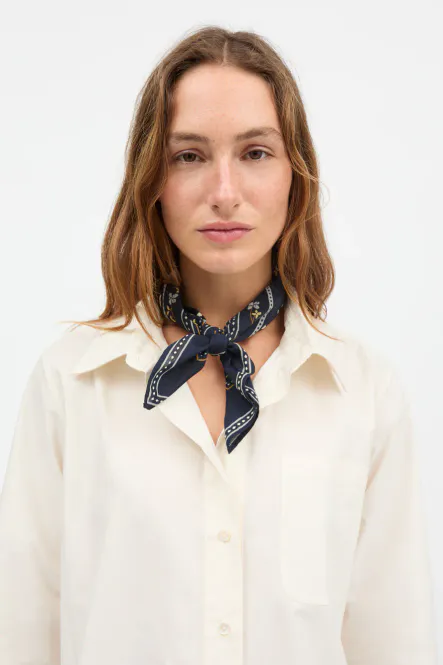 Hovedbilde SKALL FLORAL Scarf 55x55 Navy