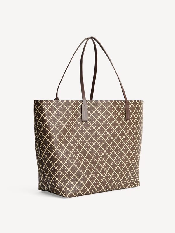 ABI TOTE Signature Flower Warm Brown