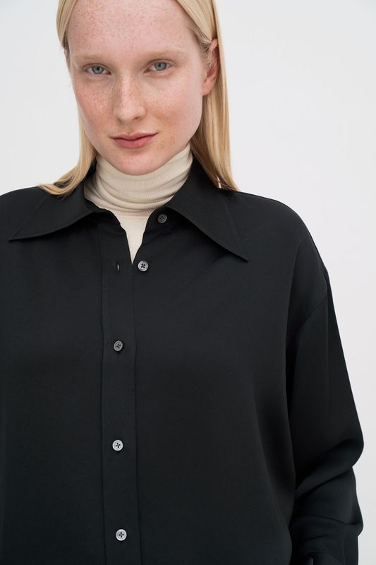 Satin Shirt Black