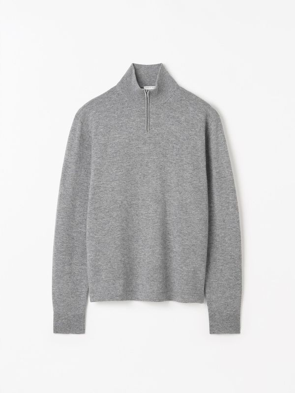 TRAVIS RWS Wool Cashmere Pullover Light Grey