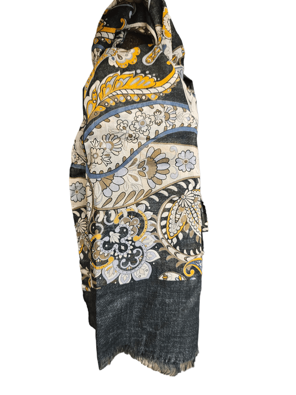 SINGLE SCARF Big Paisley Black