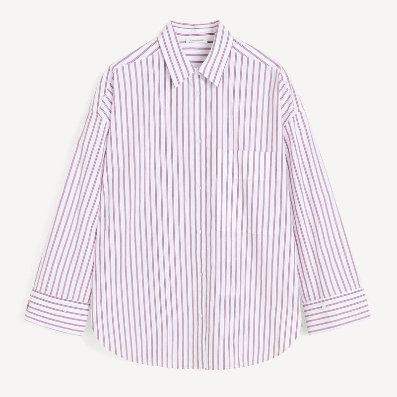 DERRIS Organic Cotton Shirt Cabernet Stripe