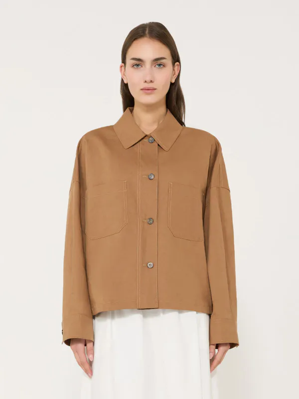 VETTURA Basketweave Oversize Jacket Tobacco