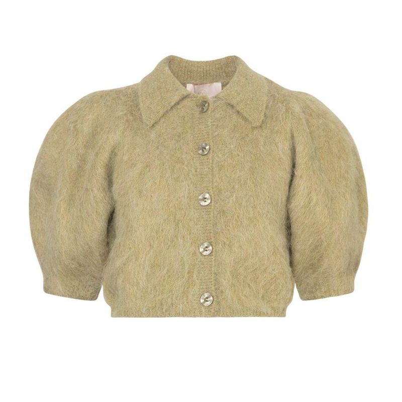 HAIRY Knit Puffet Jacket Green 